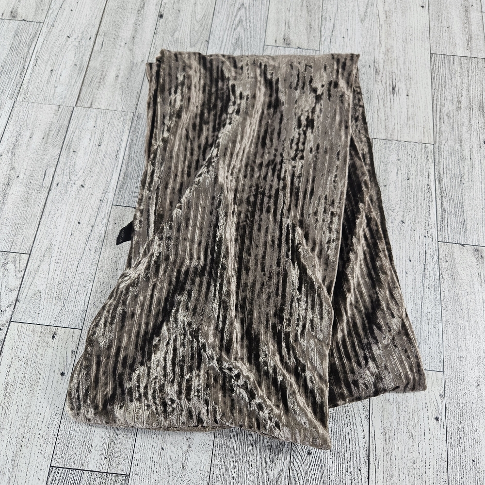 Vintage Banana Republic Womens Scarf Brown Rib Satin Italy Made Boho Y2K